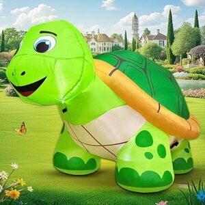 5 FT Turtle Inflatable Decoration, Spring Inflatable Blow Up Animal Tortoise